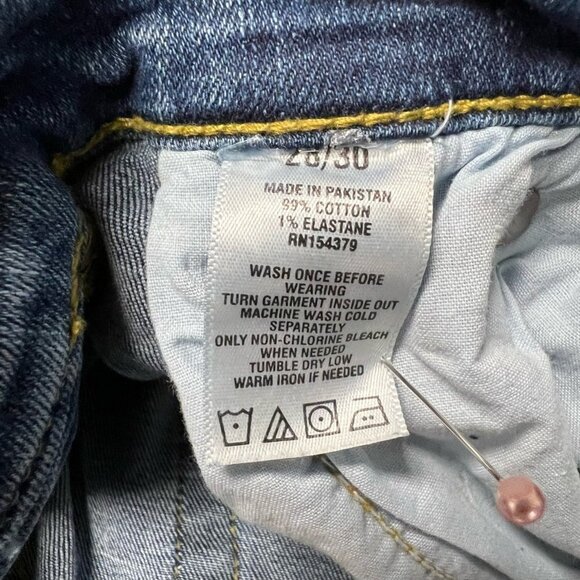 Aero Women Slim Straight Leg Jeans Blue Stretch Medium Wash Low Rise Denim 28/30 - Picture 11 of 11